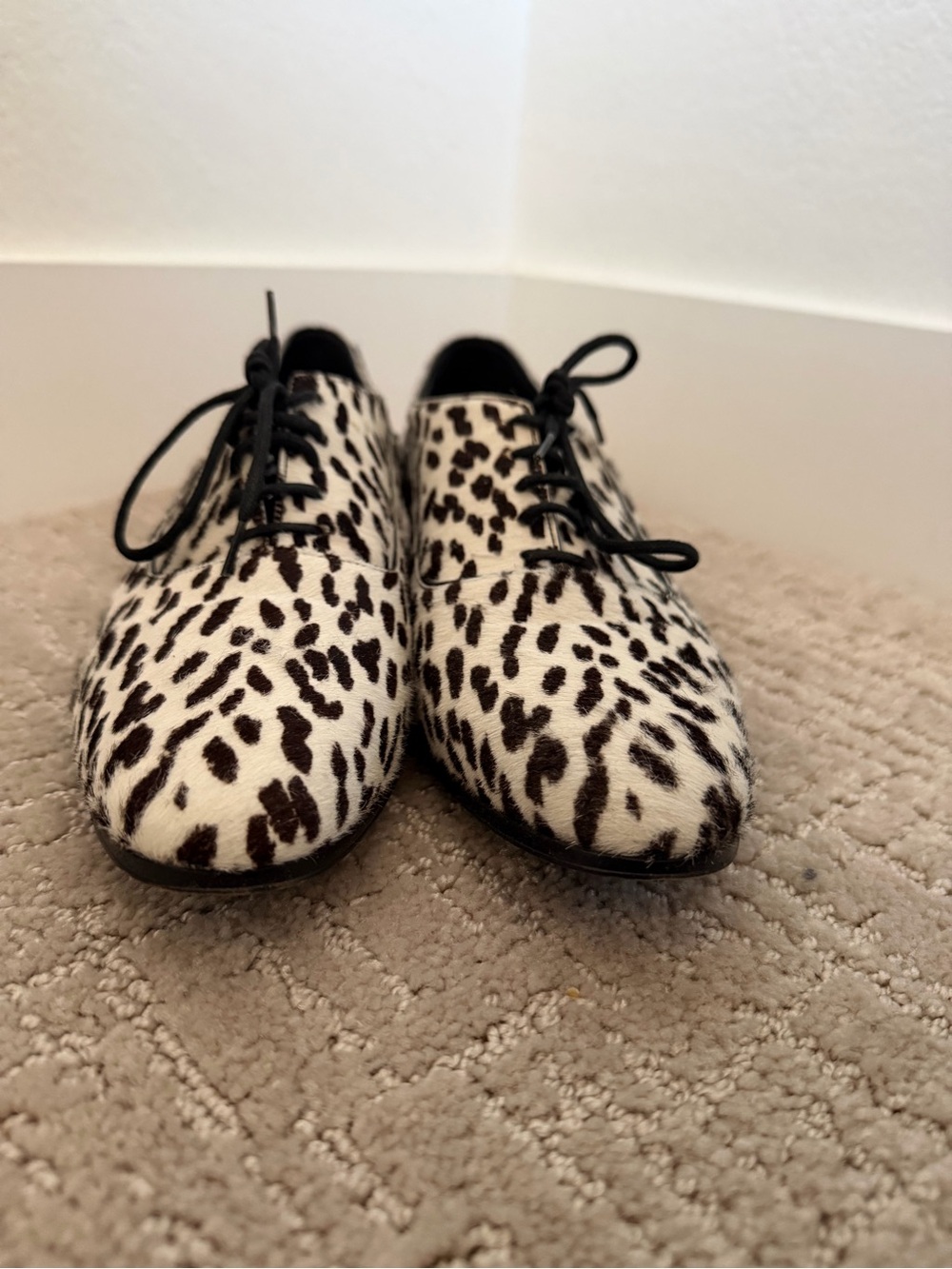 Saint Laurent Pony hair leopard Oxfords - Black and Cream - Picture 3 of 9